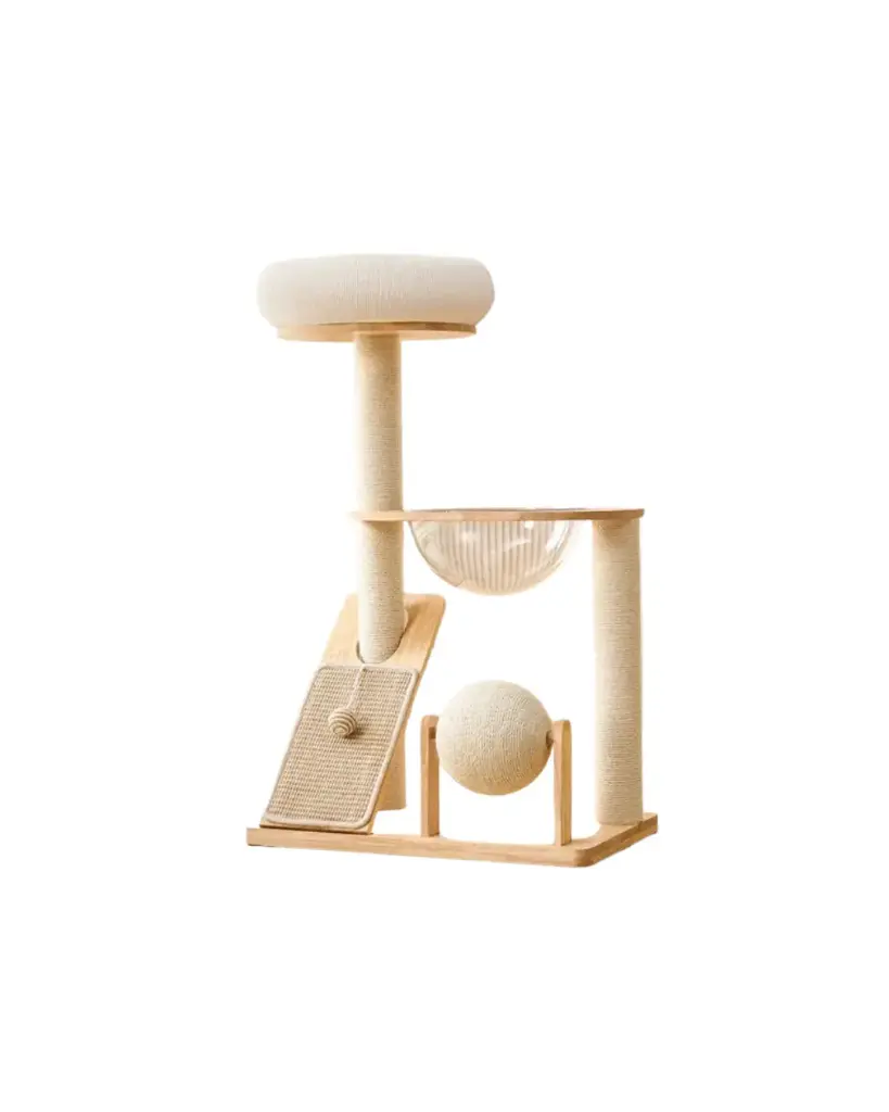 Cat Scratching Tree With Wooven Mat 