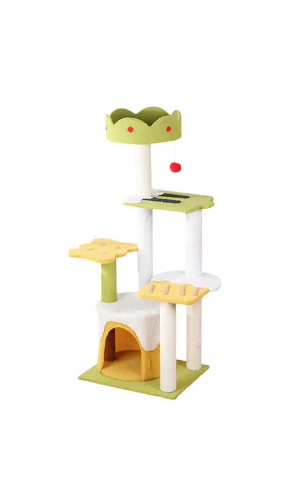 Cat Tree Tower with hanging ball ( red ) 