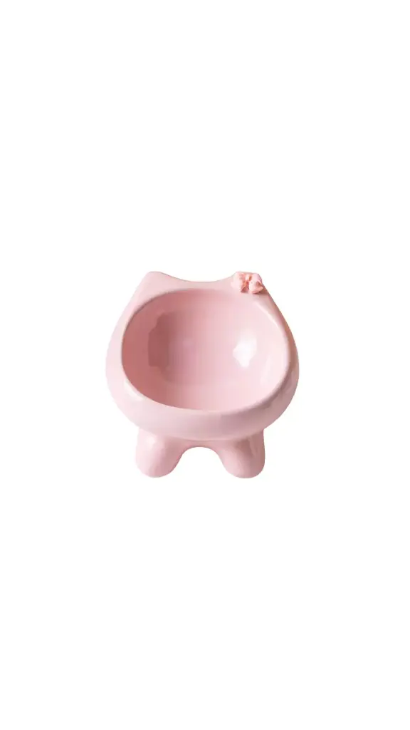 Elephant Leg Shaped Ceramic Cat Bowl