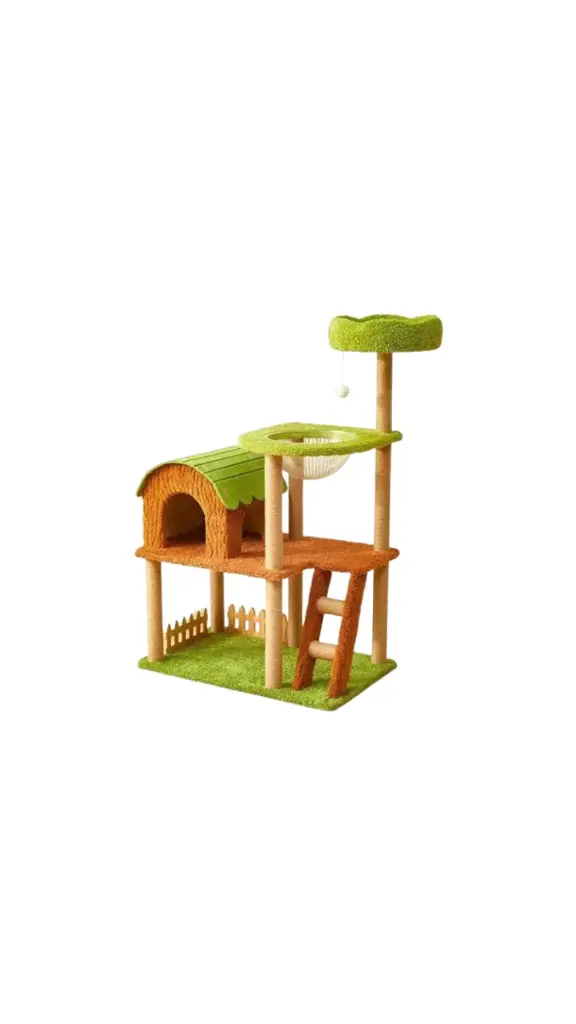 Pine Climbing Tower With Sisal Scratching Posts