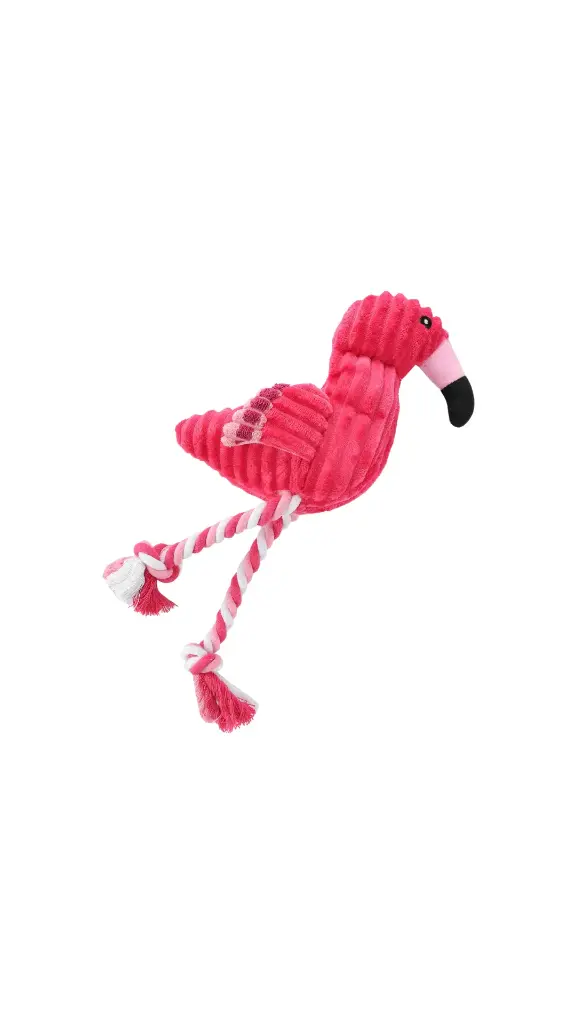 Plush Cartoon Flamingo Dog Toy