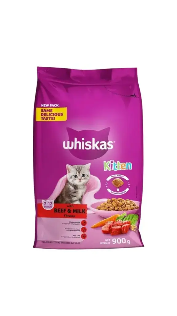 Whiskas Kitten Beef flavor & Milk 900g
