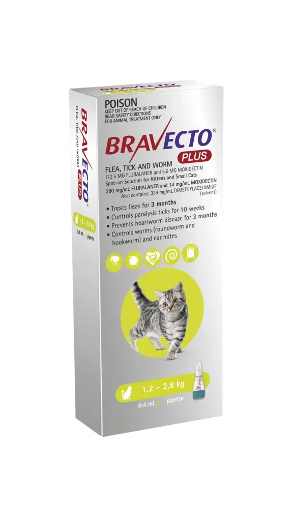 Bravecto Plus for Cat 1,2-2,8 kg